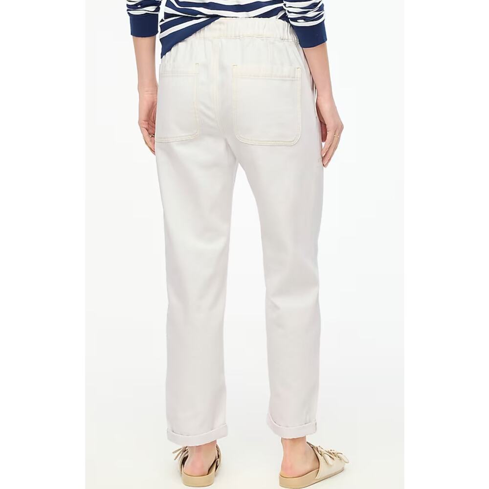 NWT J.Crew Drawstring Pants Size 32 Soft White Causal Comfortable 100% Cotton - Picture 3 of 12